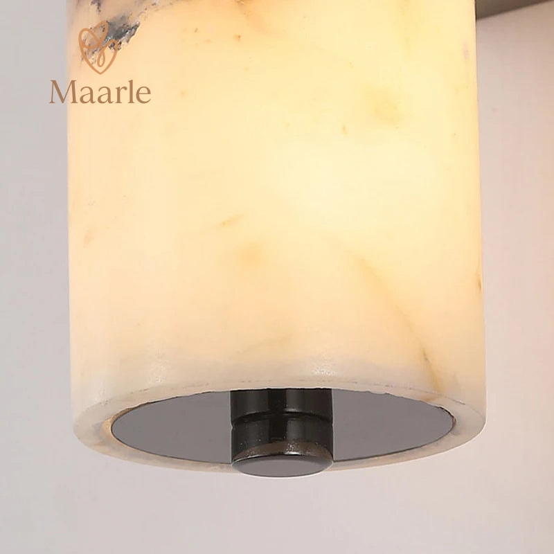 Marvello | Natural Marble Cylindrical Wall Lamp for Bedroom and Stairs