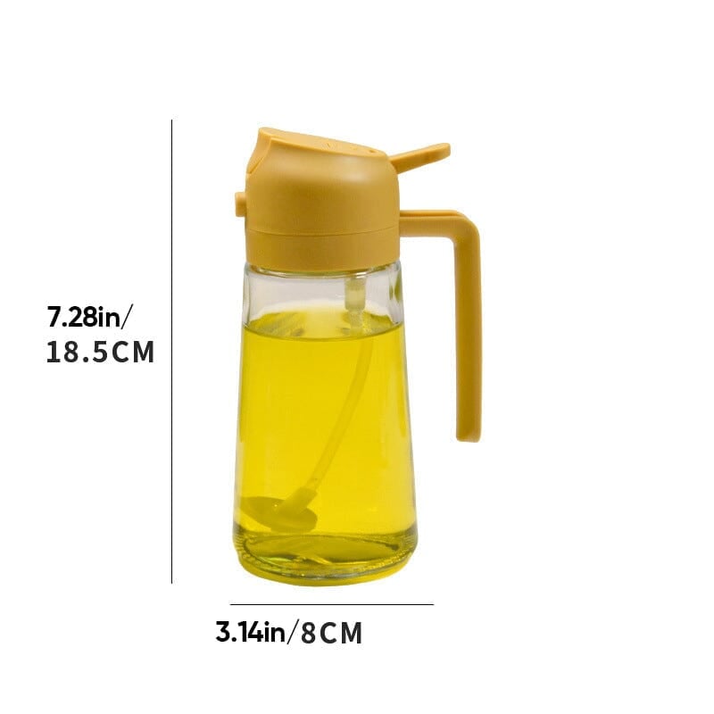 2-In-1 Glass Oil Sprayer And Dispenser For Kitchen Use