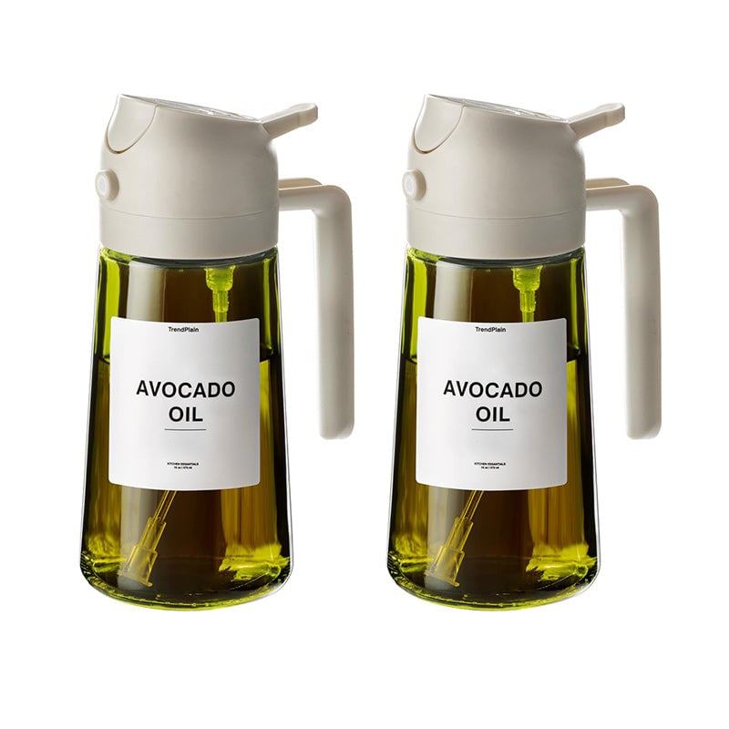 2-In-1 Glass Oil Sprayer And Dispenser For Kitchen Use