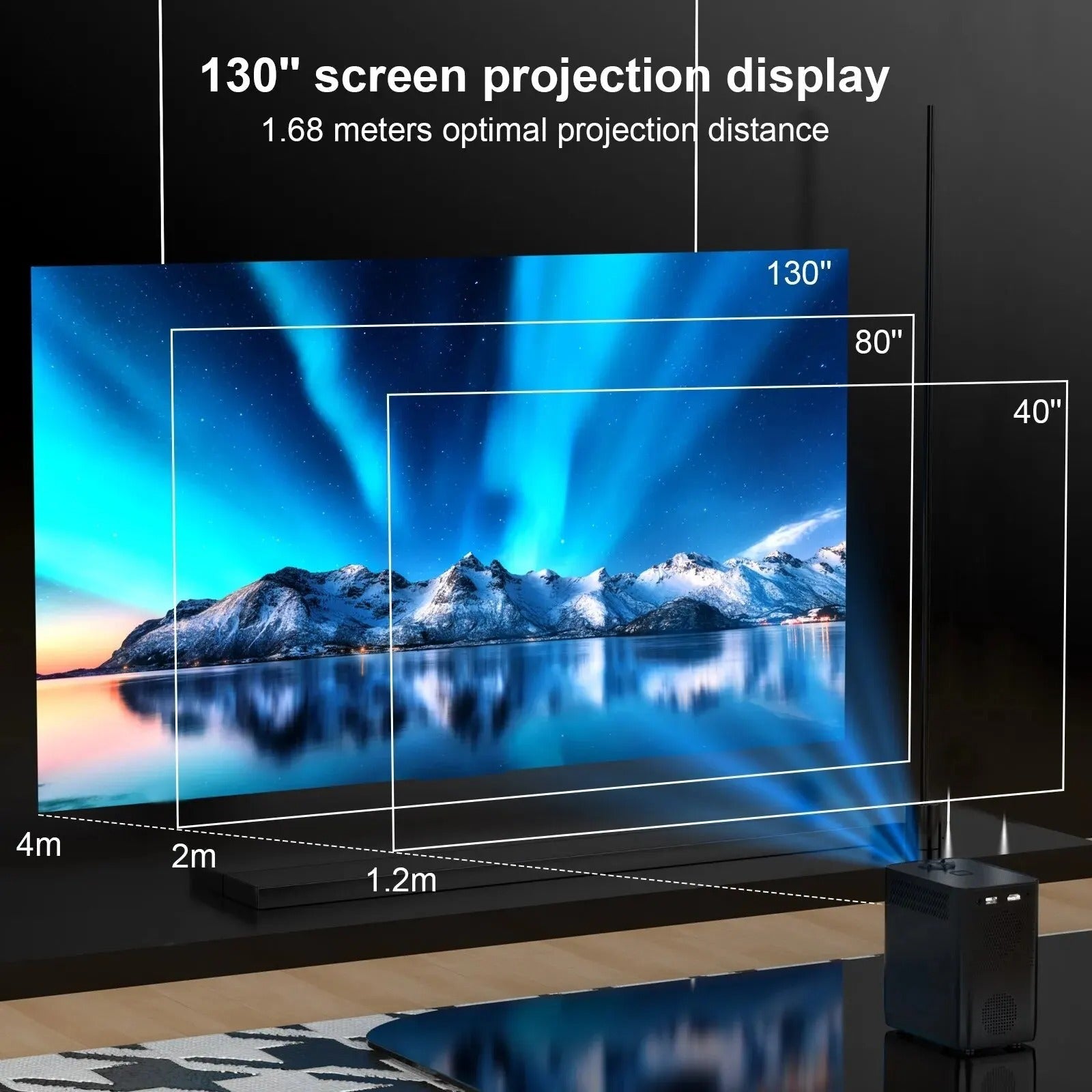 Přenosný 4K WiFi projektor s Androidem pro cestování a zábavu na cestách