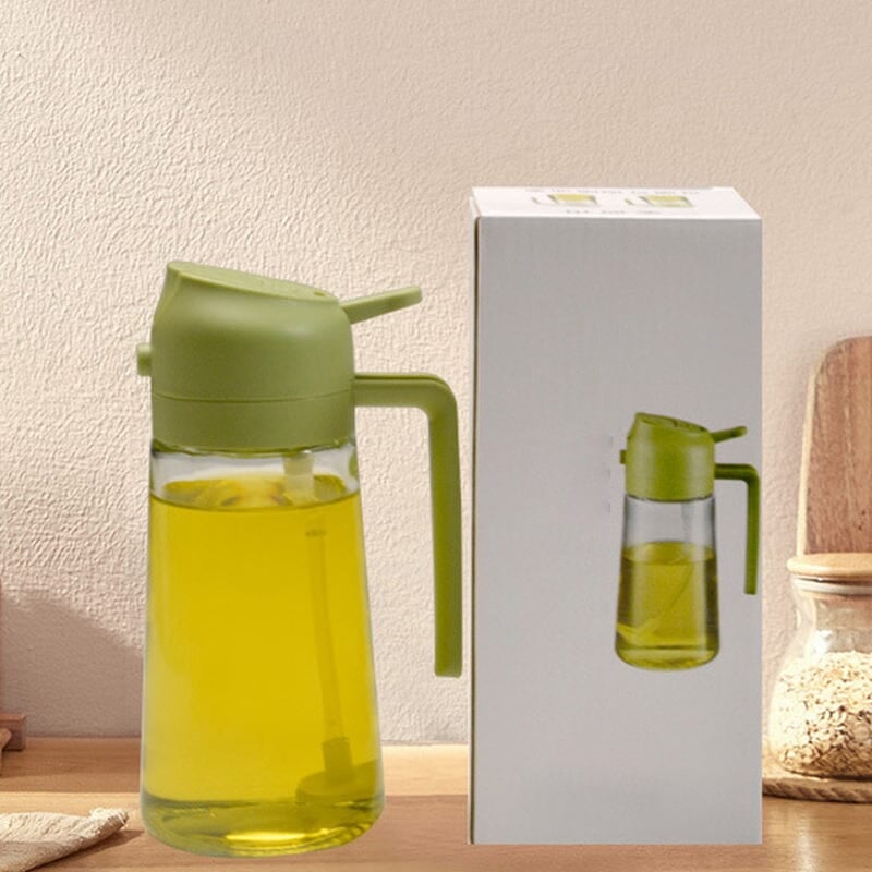 2-In-1 Glass Oil Sprayer And Dispenser For Kitchen Use