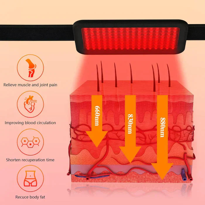 LED Infrared and Red Light Therapy Belt Device System