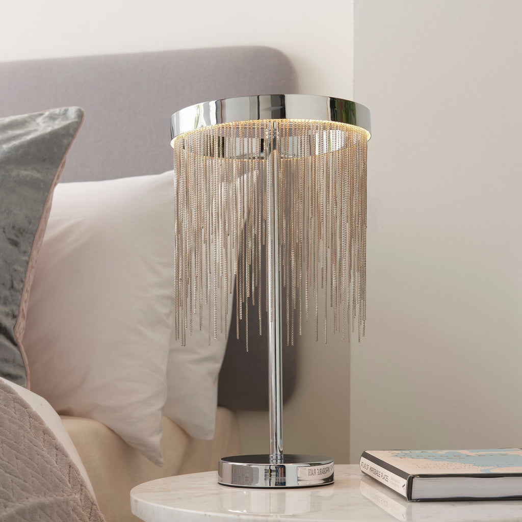 Lyra Cascade LED Table Lamp With Diffused Glow And Chains