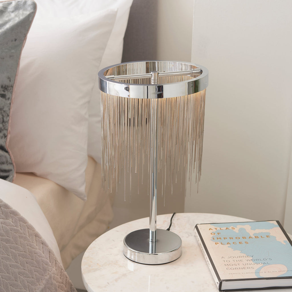 Lyra Cascade LED Table Lamp With Diffused Glow And Chains