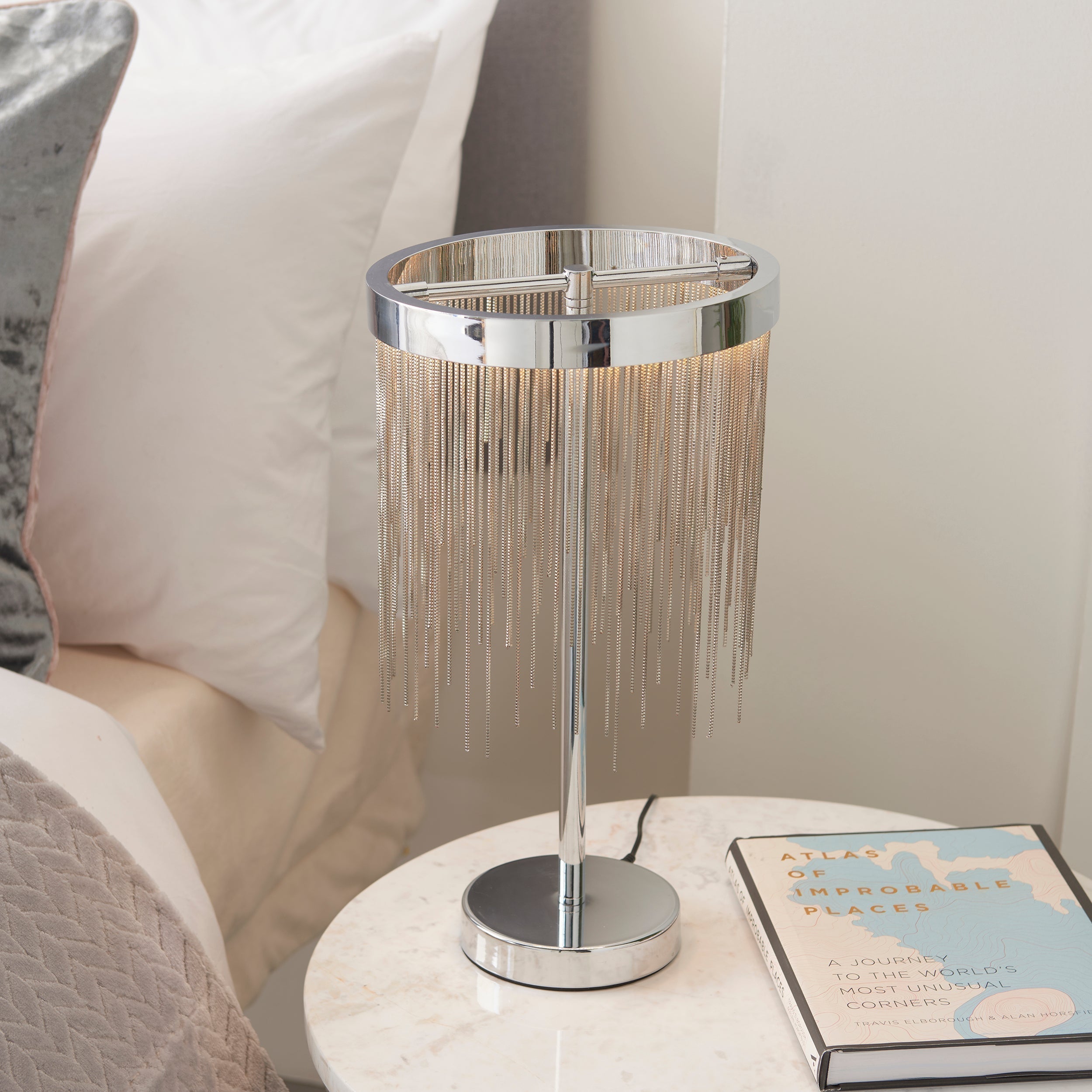 Lyra Cascade LED Table Lamp With Diffused Glow And Chains