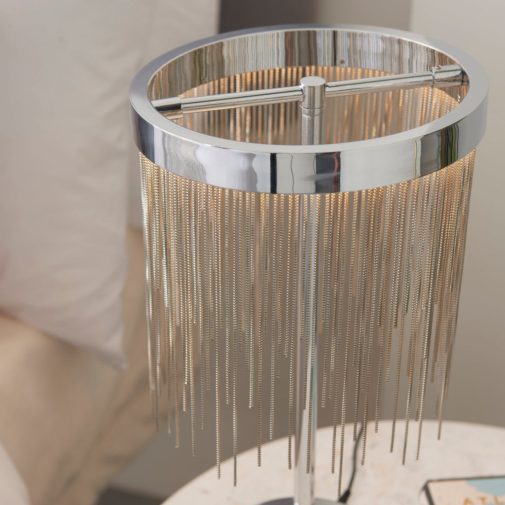 Lyra Cascade LED Table Lamp With Diffused Glow And Chains