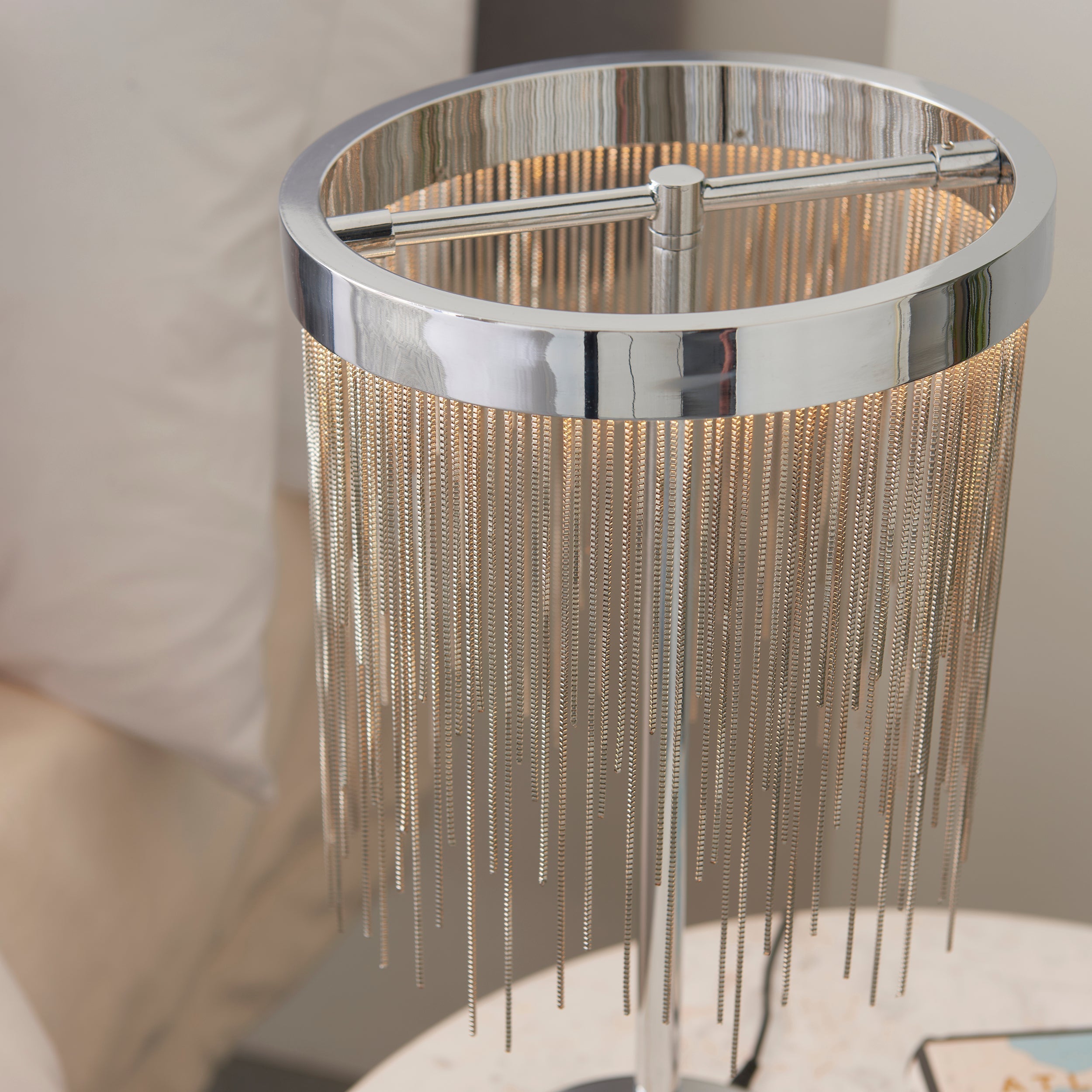 Lyra Cascade LED Table Lamp With Diffused Glow And Chains