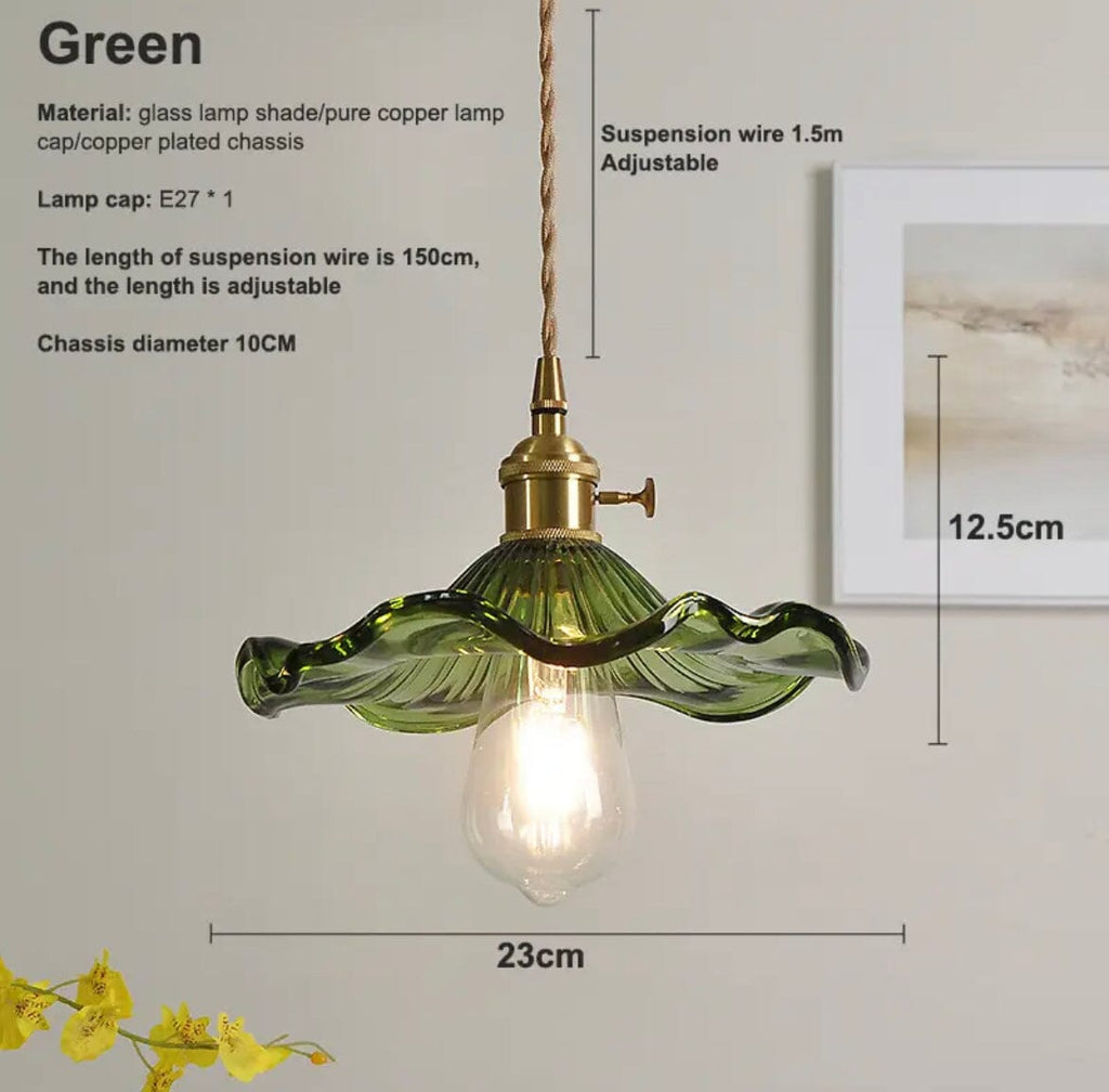 Lámparas colgantes de vidrio Lyra con forma de flor para decoración nórdica en sala de estar