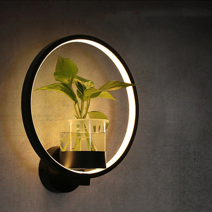 VerdantGlow Planter Wall Light With Glass Plant Cup