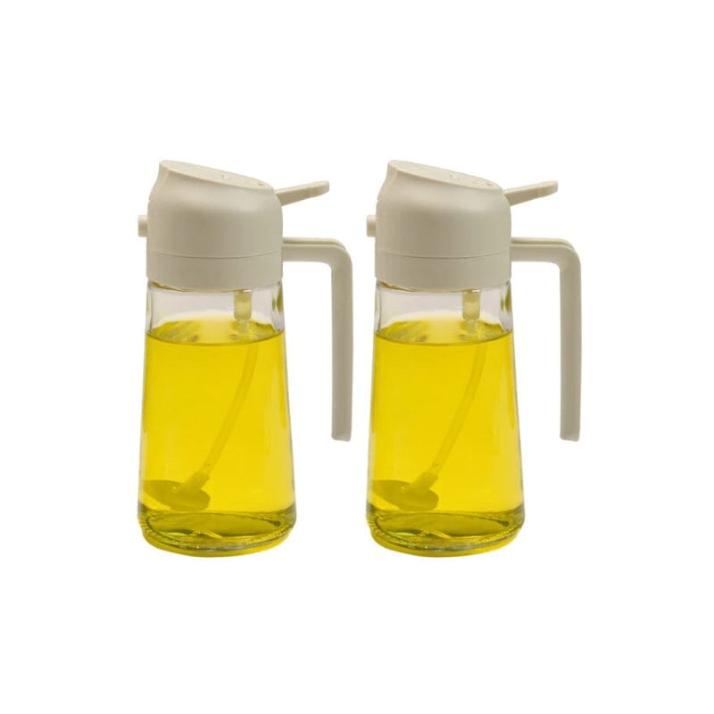 2-In-1 Glass Oil Sprayer And Dispenser For Kitchen Use
