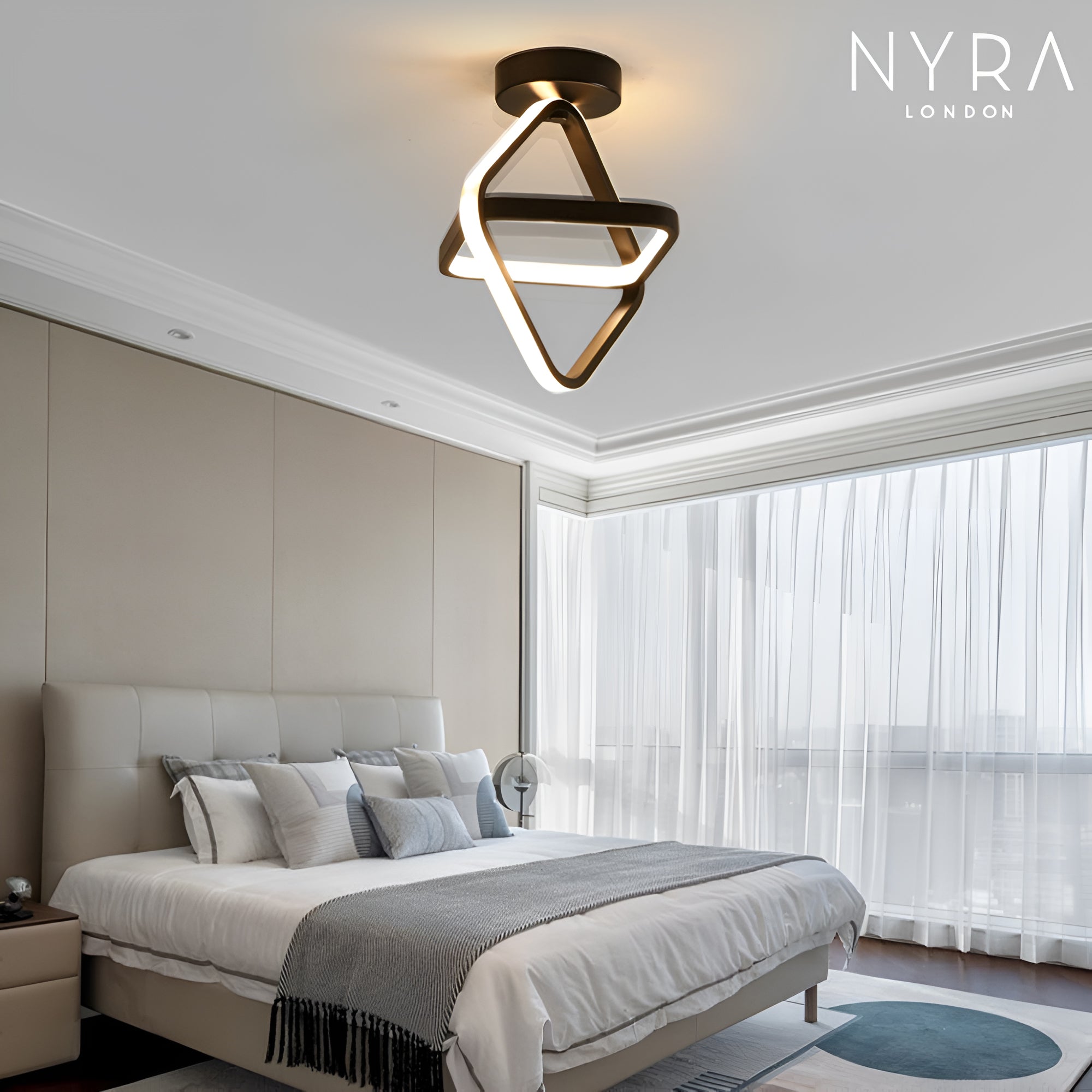 LyraNova Kid Friendly Wall Lamps With Remote And Tricolor Shades
