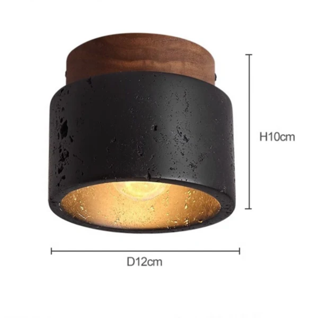 Stropní svítidlo StoneVale s kameným vzhledem pro obývací pokoje a chodby, průměr 12 cm