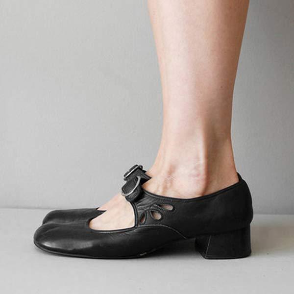 Lunora Orthopedic Leather Sandals With Buckle In Vintage Style