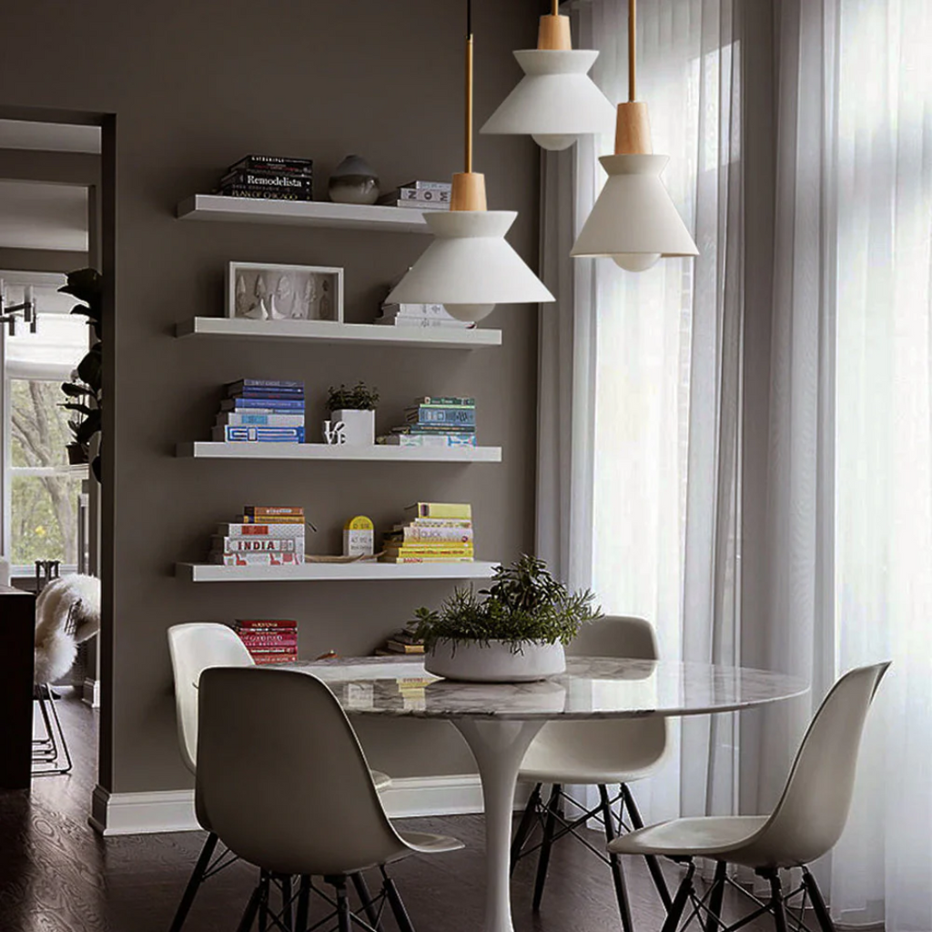 Astraen | White Concrete Pendant Light For Dining Room