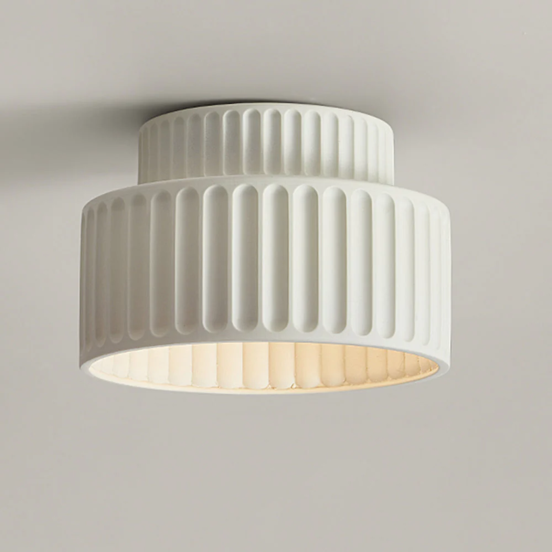 AuroraLume Ribbed Vintage Ceiling Light for Low Ceilings
