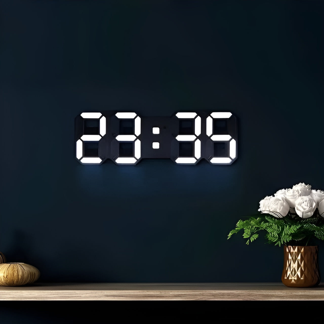 Aurelia Contemporary 3D LED Digital Wall Clock for Home Interiors