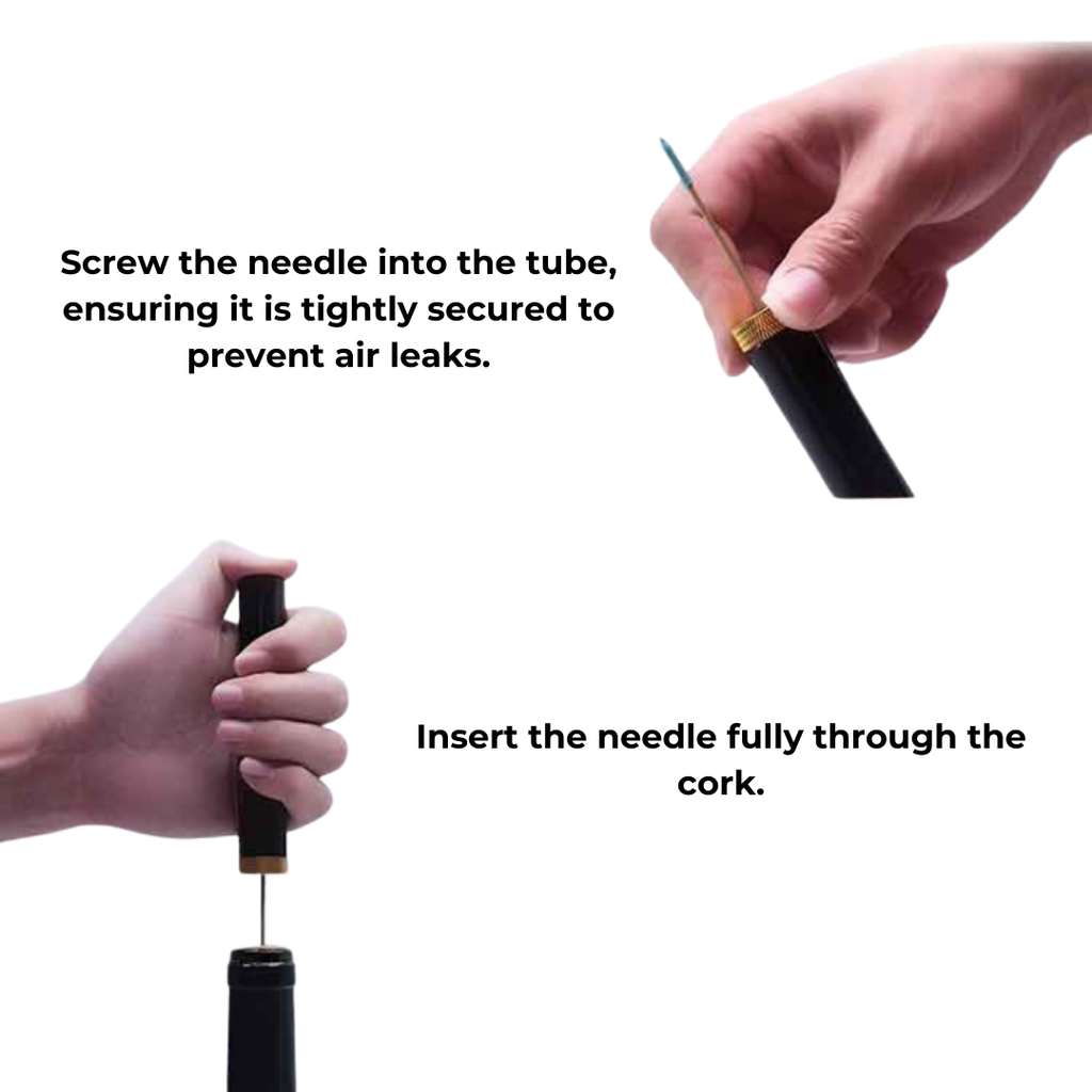 LumaWine Otevírák na zátky s tlakem vzduchu z nerezové oceli, ergonomický design
