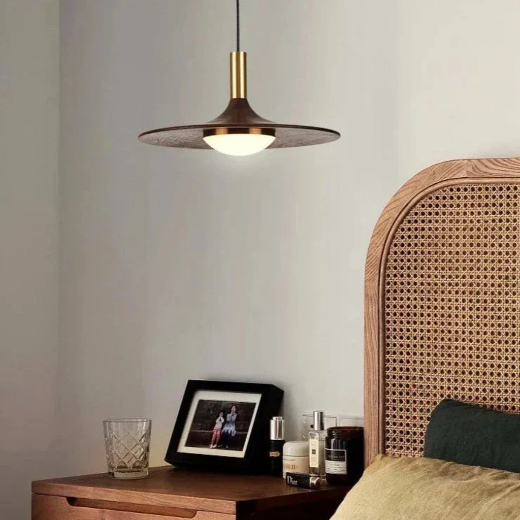 Lunara Walnut Pendant Light for Dining Ambience
