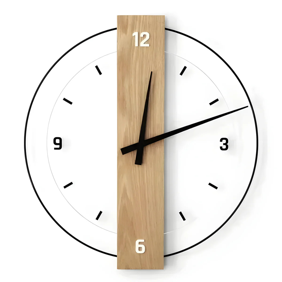 Averin Large Silent Wooden Wall Clock for Living Room