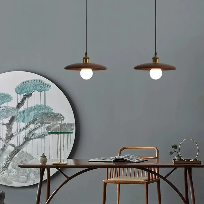 Mirell Wood LED Pendant Light in Scandinavian Minimalist Style