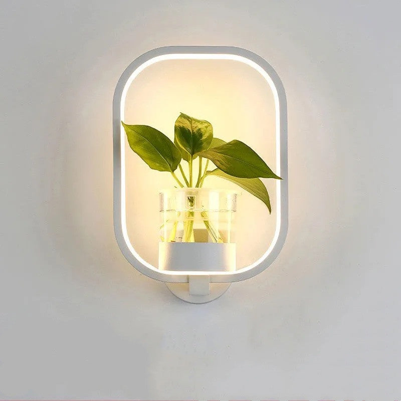 VerdantGlow Planter Wall Light With Glass Plant Cup