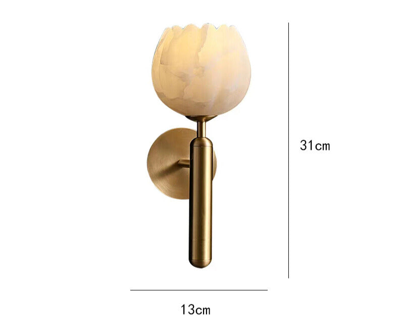 Marble Rose Wall Light With Rose Shaped Shade And Elegant Diffused Lighting
