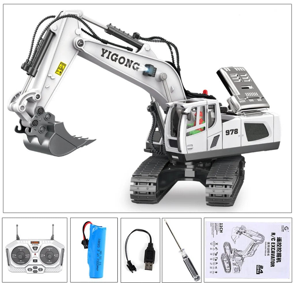 بیل مکانیکی تمام فلزی هیدرولیکی G308H با مقیاس 1/14 آماده به کار