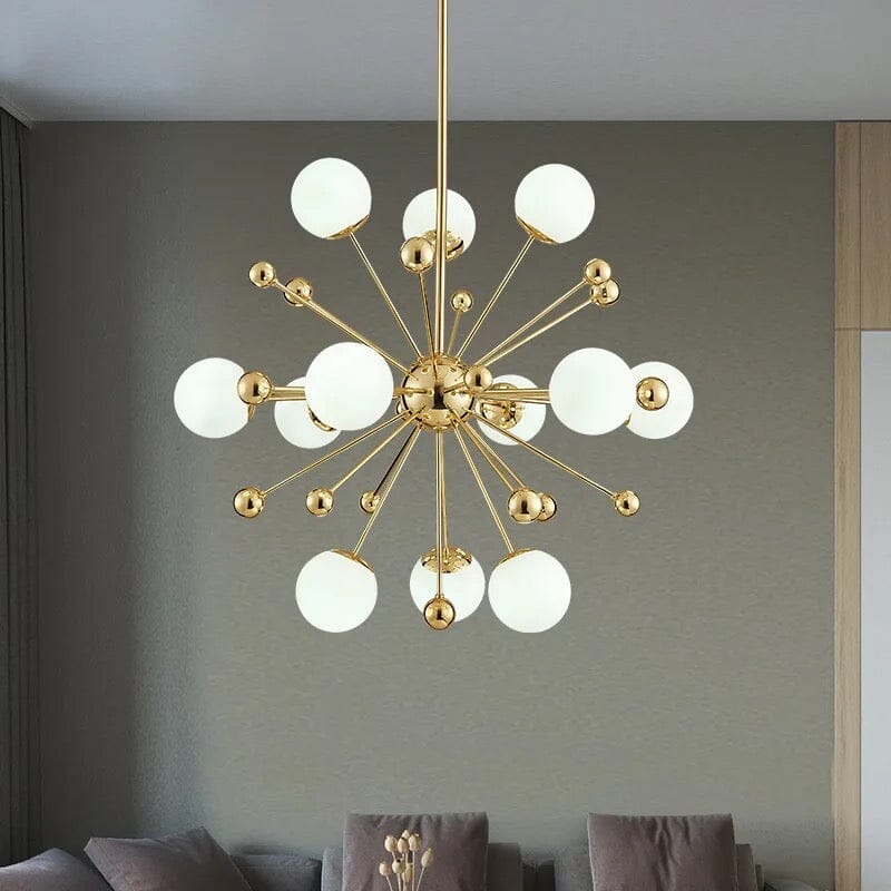 LumaOrb Golden Globe Acrylic Sputnik Ceiling Chandelier