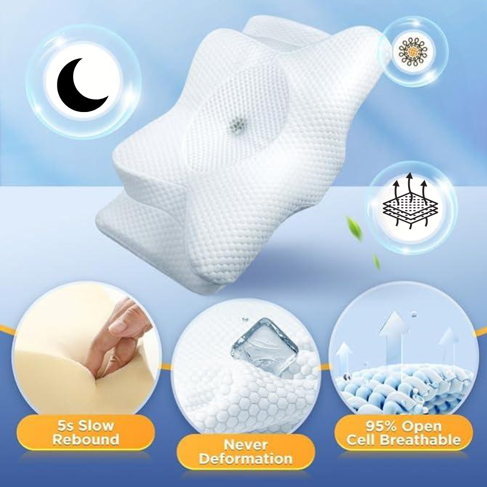 Ergonomický polštář z paměťové pěny pro úlevu při spánkové apnoi a chrápání
