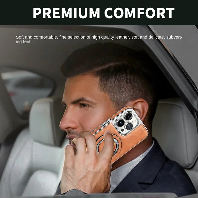 Carcasă suport metalic LuxeLeather pentru iPhone