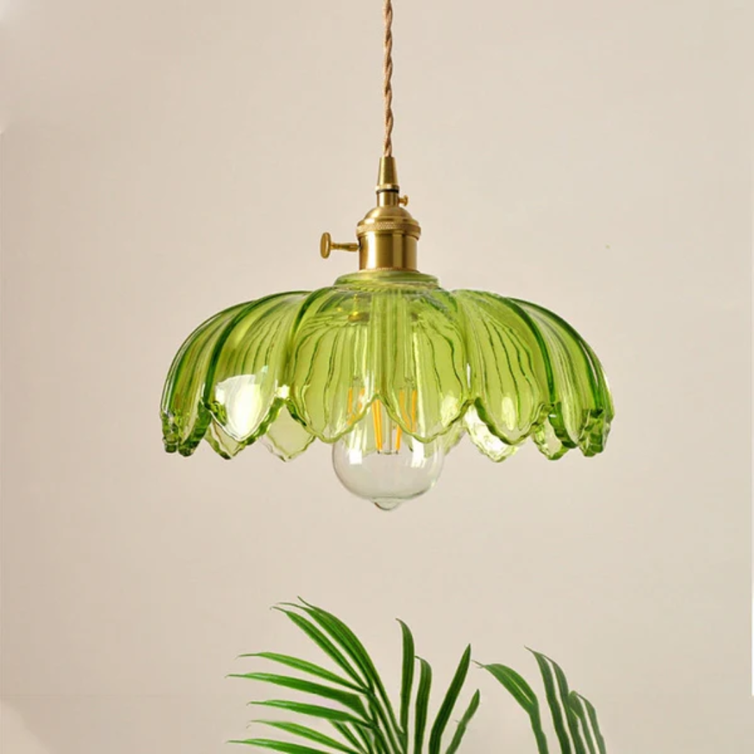 Aurelia Vintage Floral Glass Pendant Light For Indoor Lighting