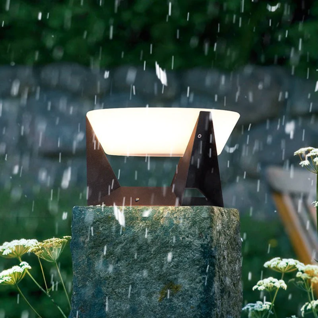 SolaraGlow Solar Powered Garden Lamp With LED Warm Glow For Outdoor Spaces