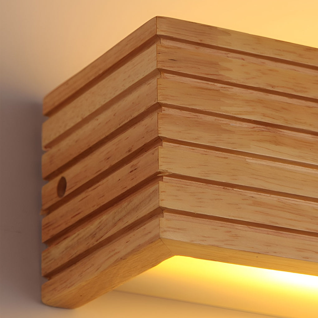 Lumină de perete dreptunghiulară LED impermeabilă Aurelo Wood