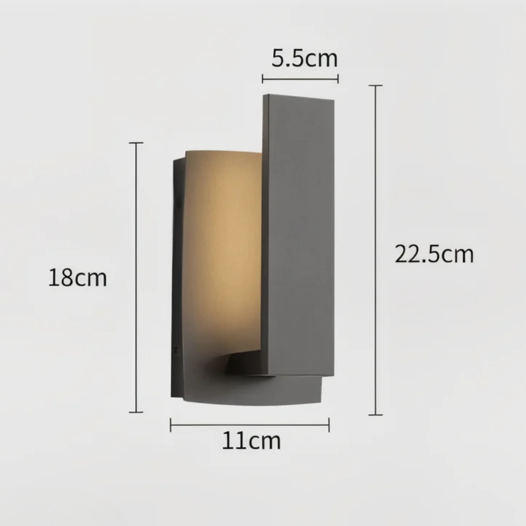 AstraLume Minimalist Outdoor Wall Light With Warm LED Glow