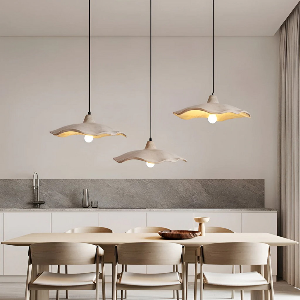 PetalForm Wabi-Sabi Concrete Pendant Lamp | Dining Table Light