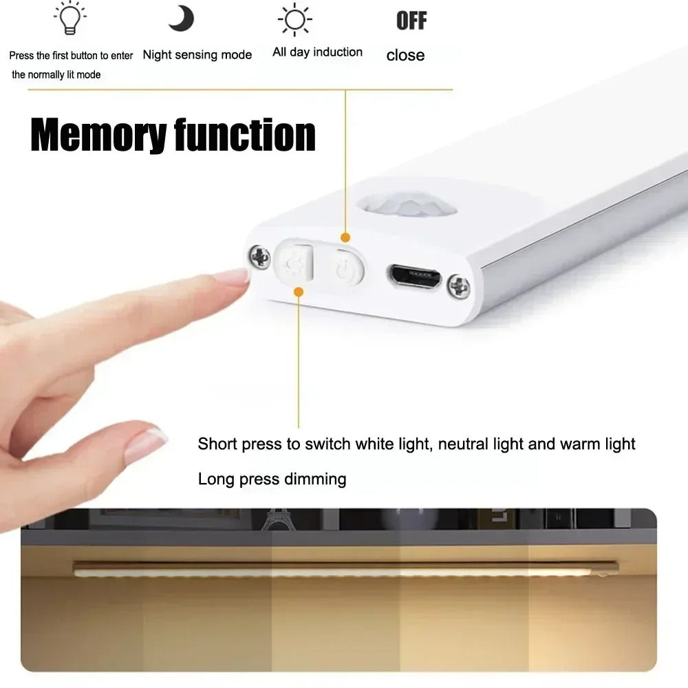 Triple In One Ultra Thin Wireless LED Cabinet Light With Motion Sensor