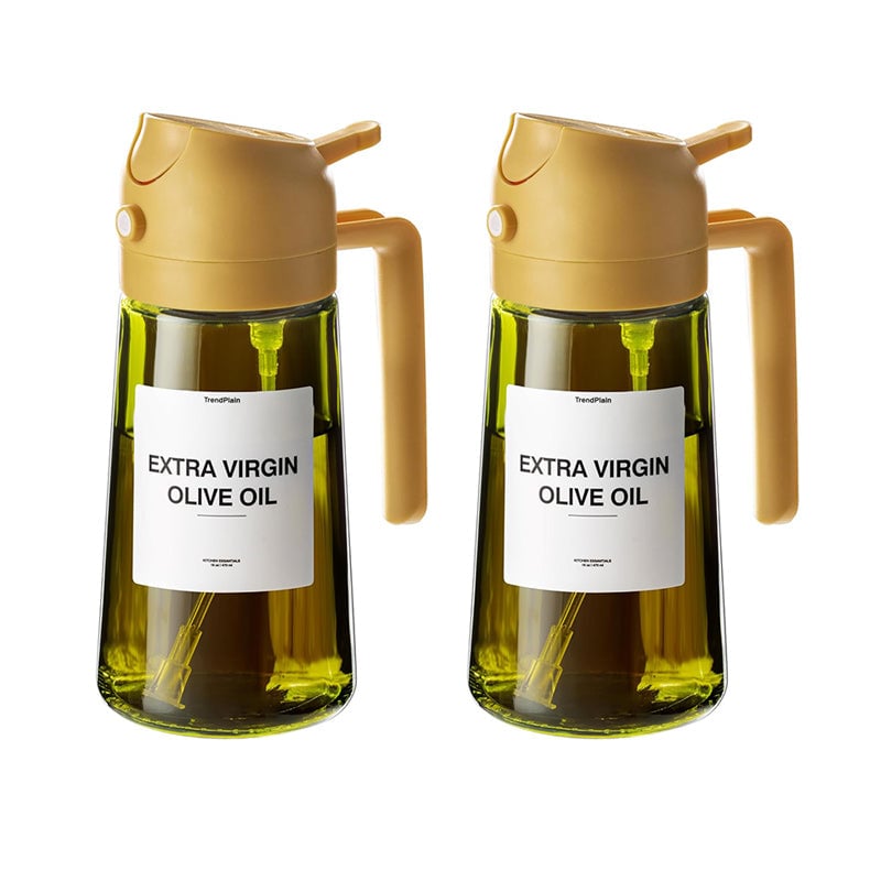 2-In-1 Glass Oil Sprayer And Dispenser For Kitchen Use