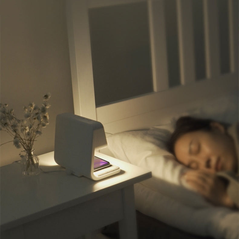 Multifunction Alarm Clock With Wireless Charging Night Lamp