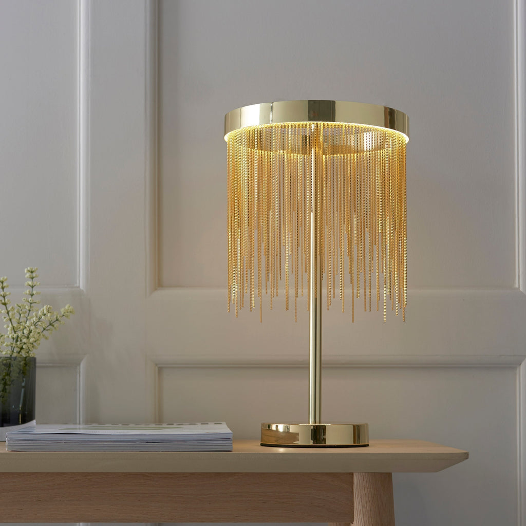 Lyra Cascade LED Table Lamp With Diffused Glow And Chains