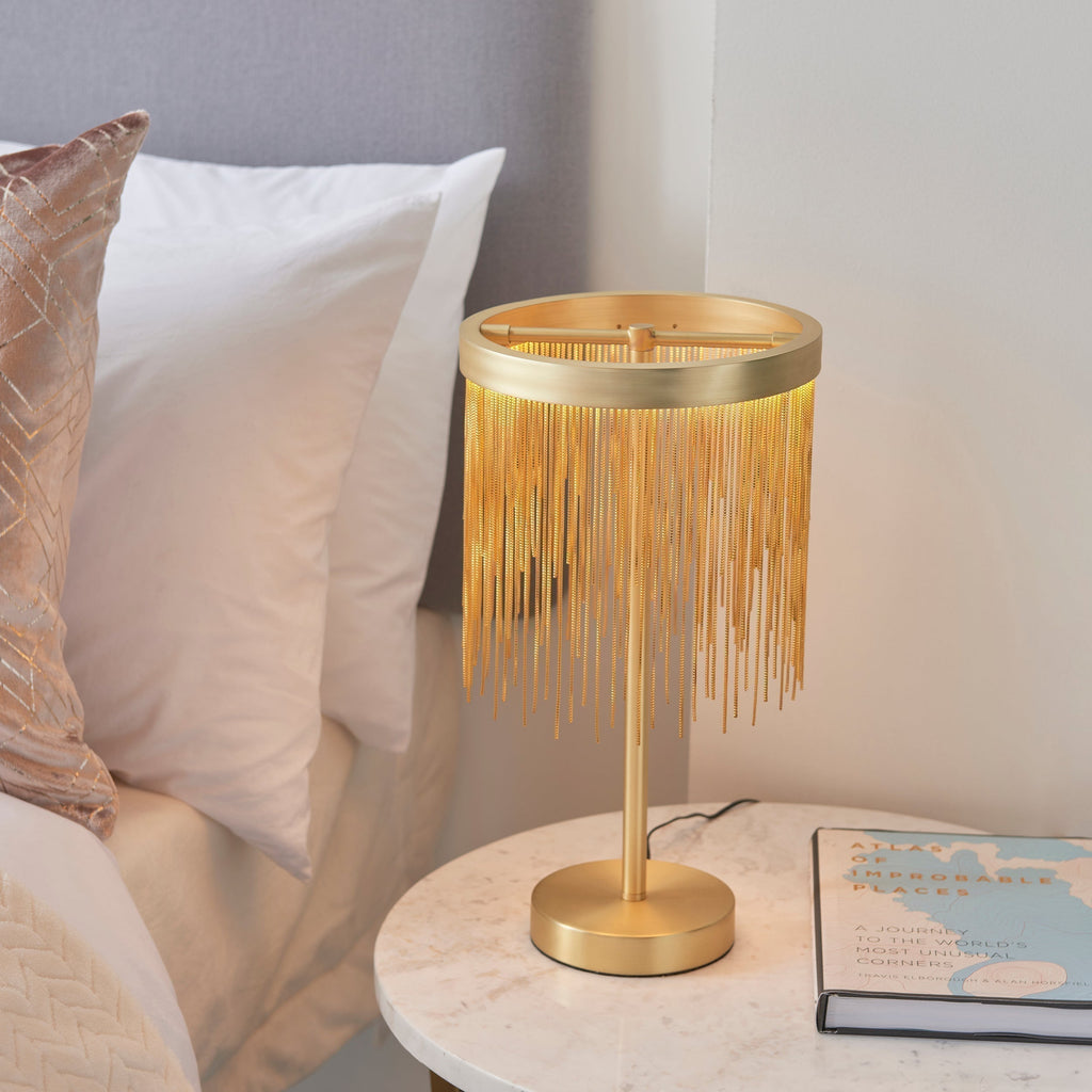 Lyra Cascade LED Table Lamp With Diffused Glow And Chains