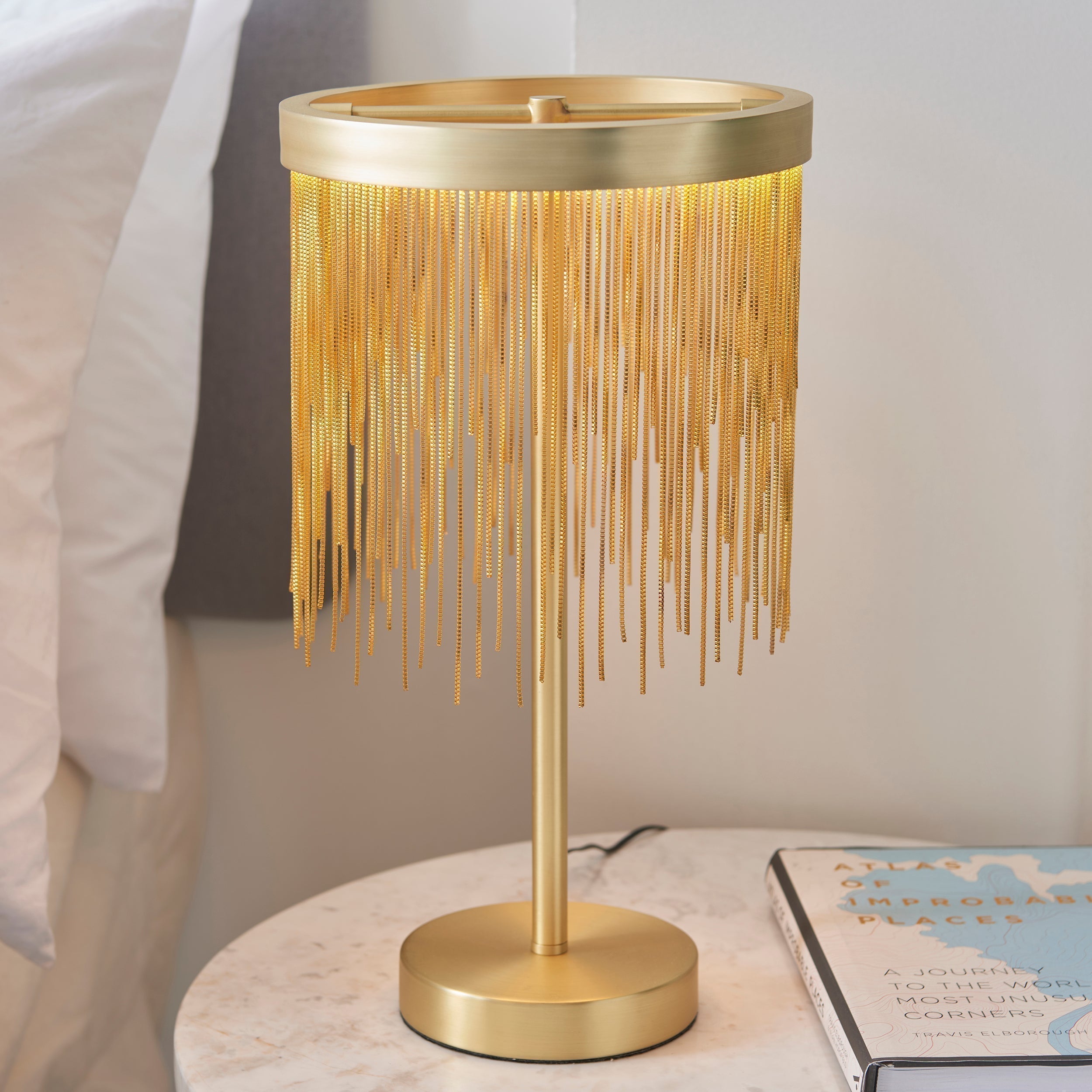 Lyra Cascade LED Table Lamp With Diffused Glow And Chains