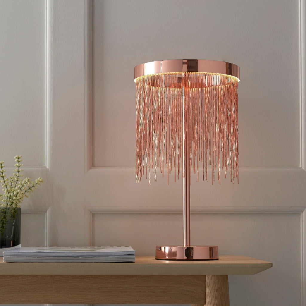 Lyra Cascade LED Table Lamp With Diffused Glow And Chains