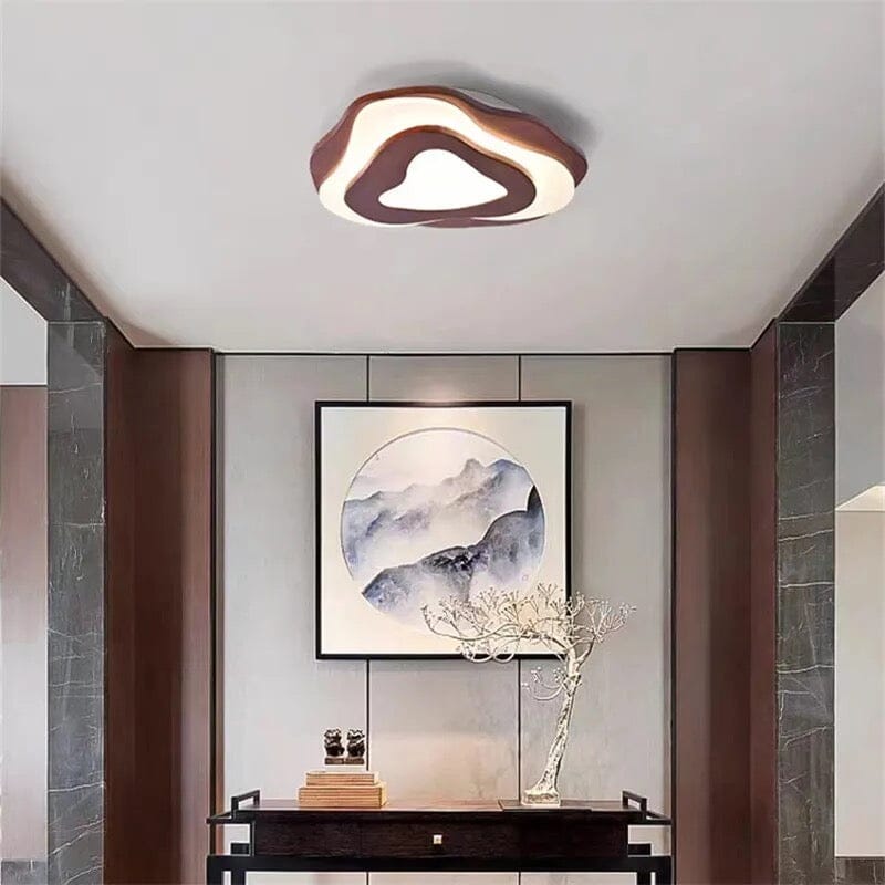 Aureon Bloom Wood & Metal Chandelier, Two-Layer Design