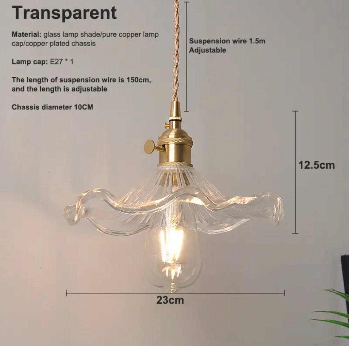 Lámparas colgantes de vidrio Lyra con forma de flor para decoración nórdica en sala de estar