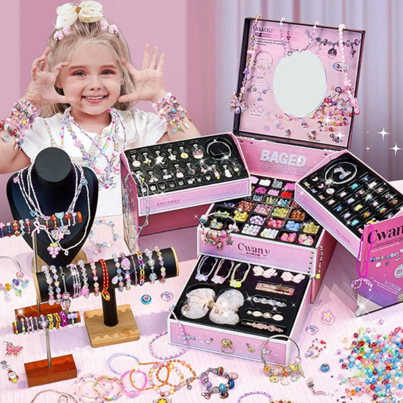NovaCraft DIY Charm Bracelet Craft Kit For Girls Featuring Alloy Beads And Crystals