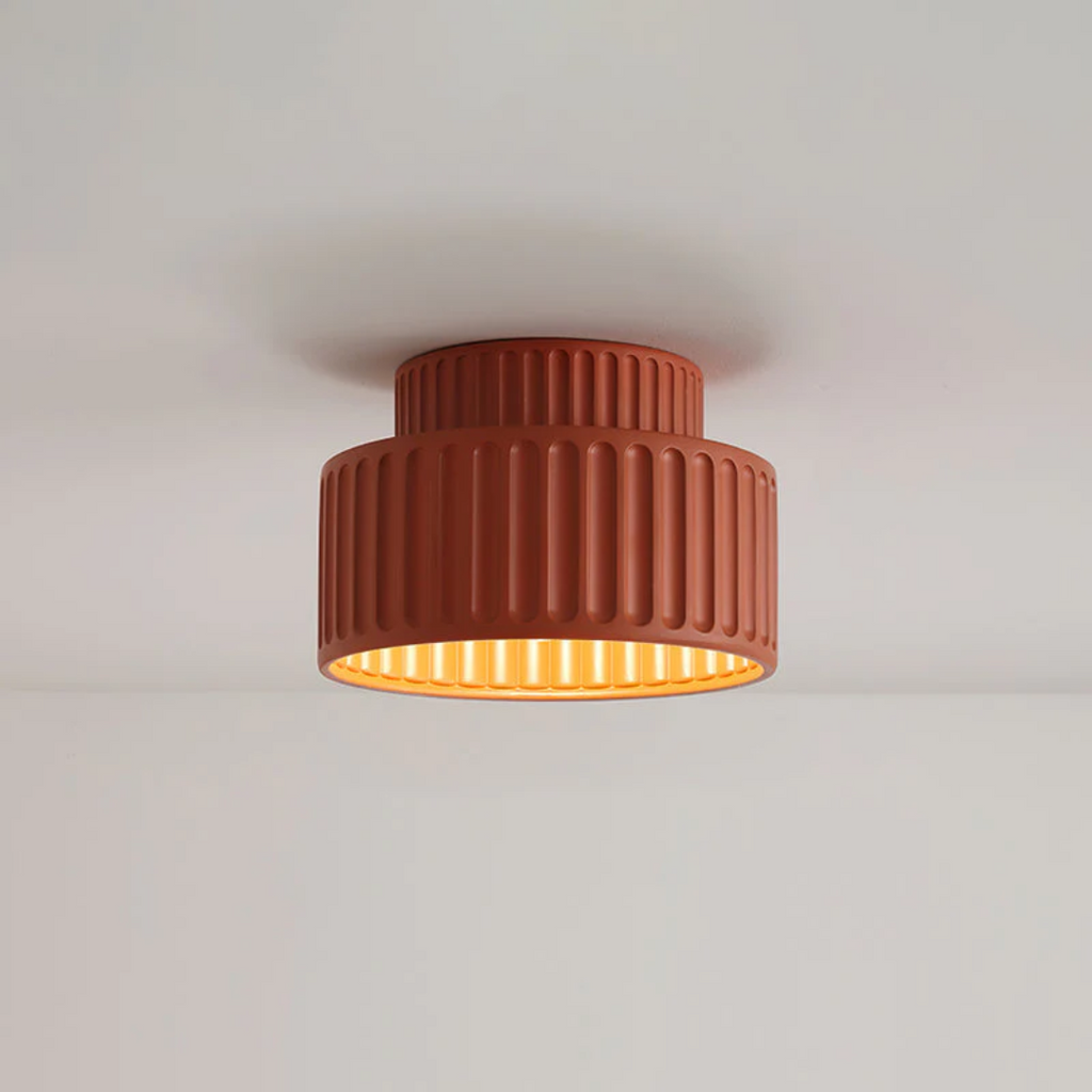 AuroraLume Ribbed Vintage Ceiling Light for Low Ceilings
