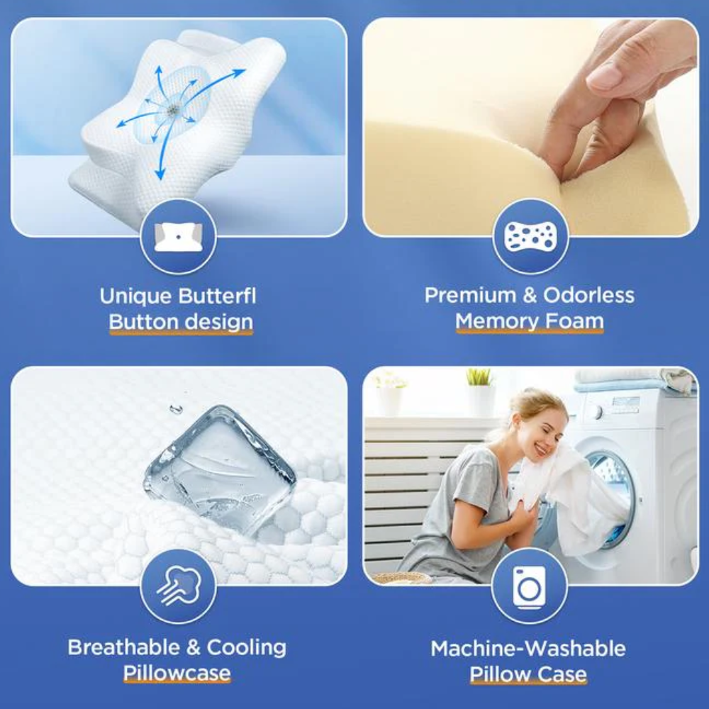 Ergonomický polštář z paměťové pěny pro úlevu při spánkové apnoi a chrápání