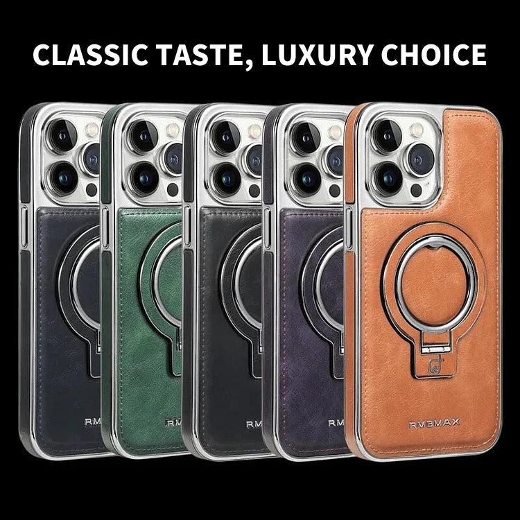 Carcasă suport metalic LuxeLeather pentru iPhone