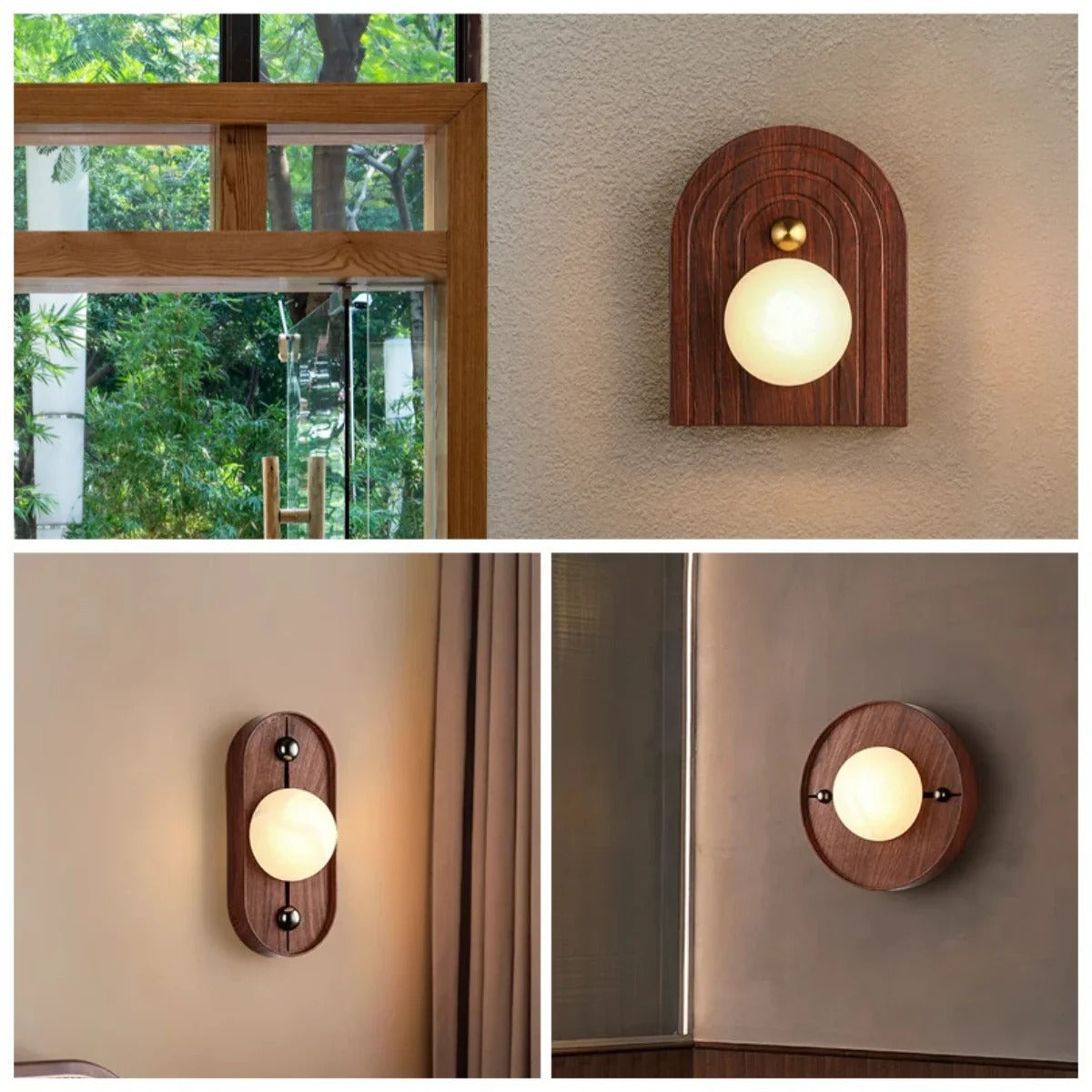 Nástěnné svítidlo Walnut Glow Arch moderní domácí osvětlení