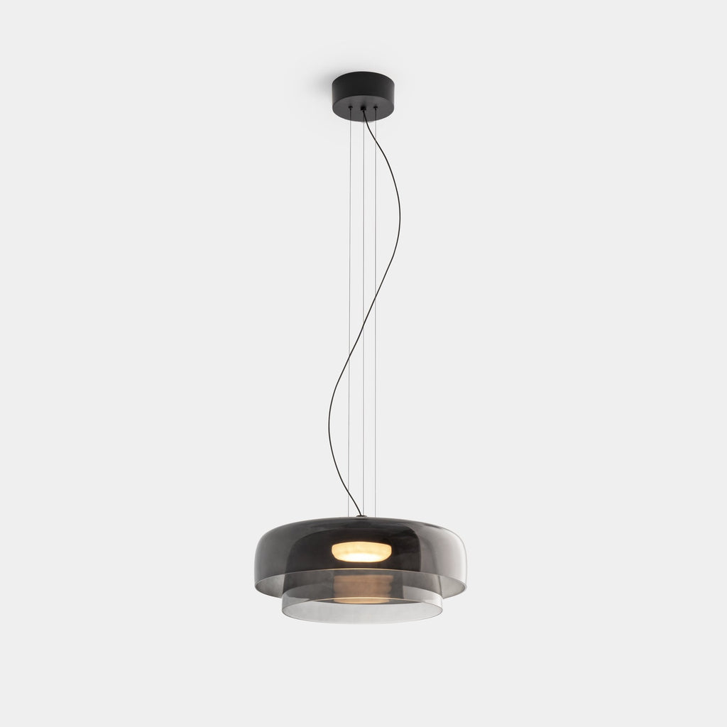 FjordGlow Glass Pendant Light With Metal Shade For Dining Room 110V-120V